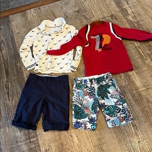 Catimini Bundle Size 8 (128) Tops and Blue Shorts Size 6 (116) Floral shorts